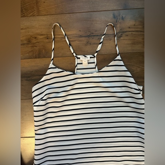 J.Crew Striped Cami Tank Top Women’s 6 | Black & White Strappy Sleeveless Blouse - Picture 4 of 6